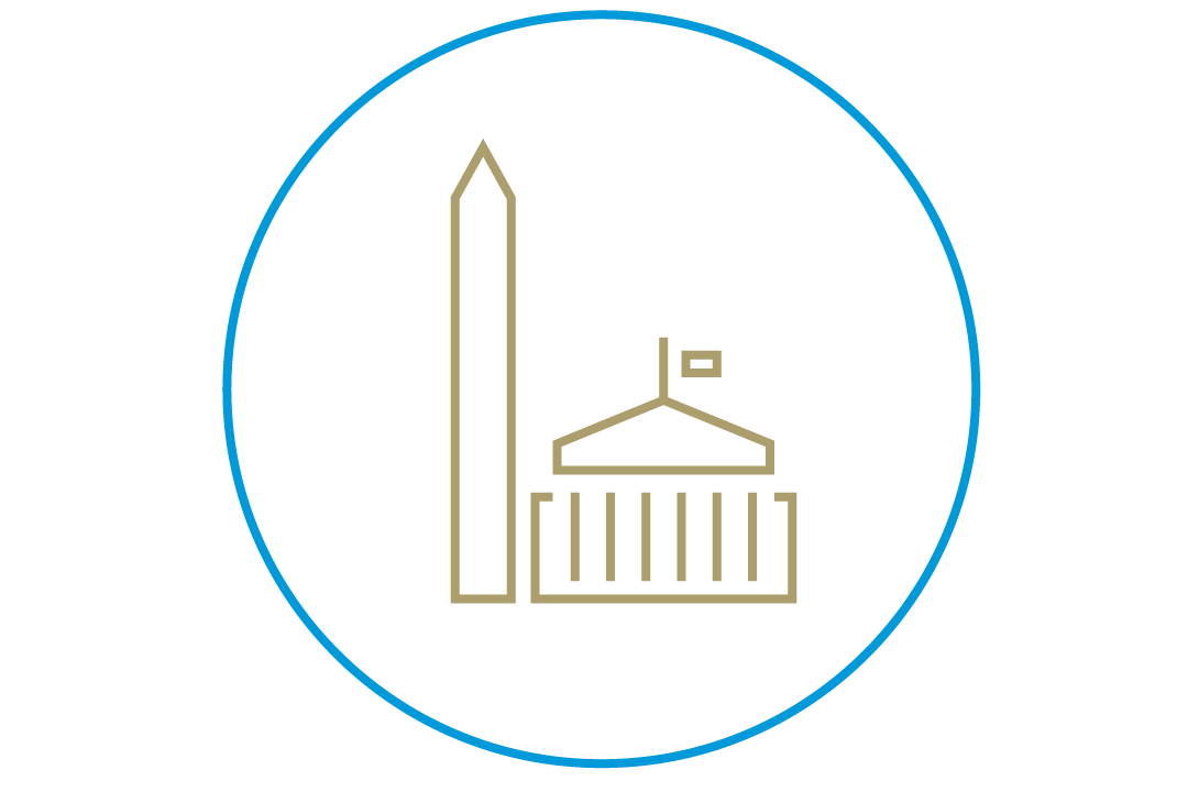 graphic depicting various Washington, D.C. landmarks