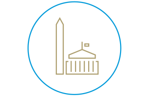 graphic depicting various Washington, D.C. landmarks
